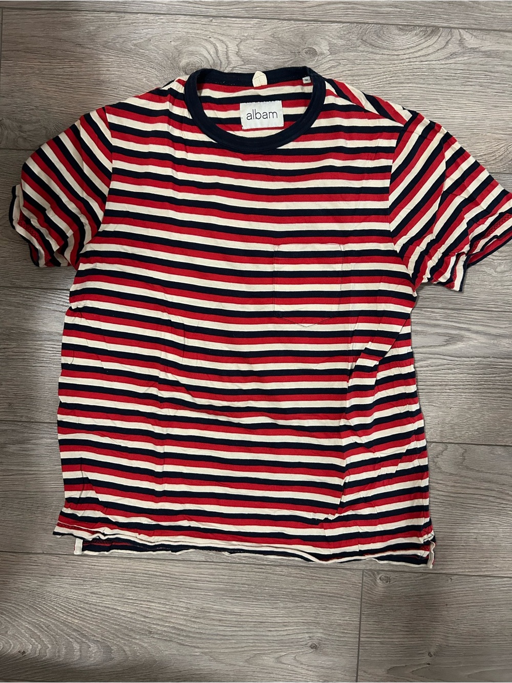 Alba Red, White & Navy Striped Short Sleeve Tee